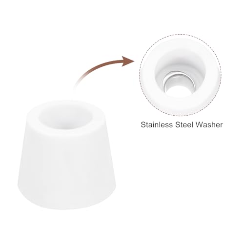 uxcell 8Pcs Rubber Bumper Feet, 0.47" H x0.63 W Round Pads with Stainless Steel Washer and Screws for Furniture, Appliances, Electronics - size: 0.47" H x0.63" W