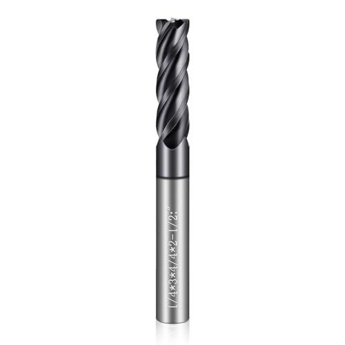 Micrograin Carbide Square End Mill - 4 Flute, 4T Design (1pcs, 1/4") for Alloy Steels, Hardened Steel, Metal, and Multipurpose Milling - Precision Tool Kit for DIY and Professional Use - size: 1/4 in