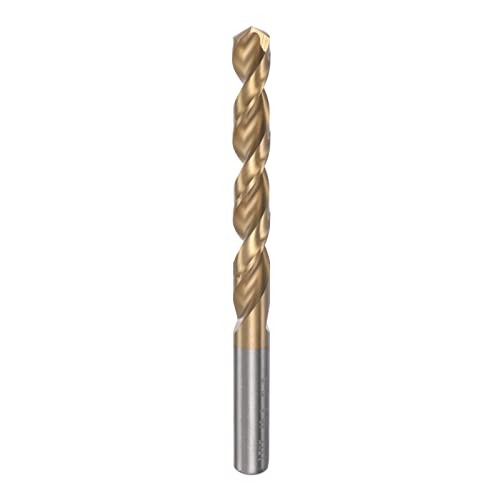 HARFINGTON Twist Drill Bit 10.4mm Titanium Coated (HSS-E) M42 High Speed Steel 8% Cobalt Straight Shank for Stainless Steel Aluminum Alloy Metal - size: 10.4mm