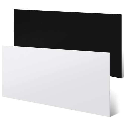 Threehoney 2 Pcs White and Black HDPE Sheet 1/4" Thick 24 x 48 Inch, HDPE Plastic Sheet High Density Polyethylene Board Flexible Solid Plastic Block for DIY Projects Crafts Machining Home