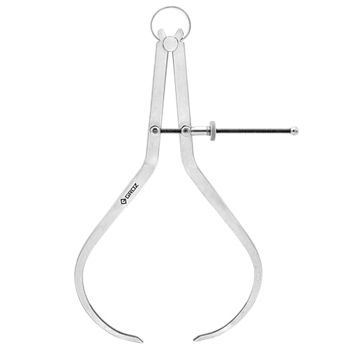 Groz 01414 10" Spring Outside Caliper, Matte Finish, with Solid Nut - size: 10 Inch