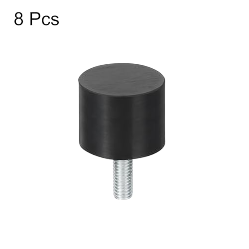 uxcell M6 Thread Rubber Mounts, Vibration Isolators, Cylindrical Shock Absorber with Studs 25 x 20mm 8pcs - size: M6x25x20mm