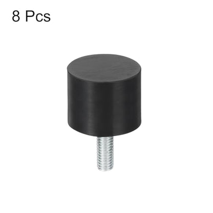 uxcell M6 Thread Rubber Mounts, Vibration Isolators, Cylindrical Shock Absorber with Studs 25 x 20mm 8pcs - size: M6x25x20mm