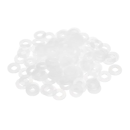 PATIKIL 125 Pcs Nylon Flat Washer M5 5mm ID 12mm OD 1mm THK White - color: White, size: 5mm x 12mm x 1mm