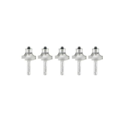 Amana Tool 49504-5 5-Pack Carbide Tipped Corner Rounding 1/4 R x 1 Inch D x 1/2 CH x 1/4 SHK w/ Lower Ball Bearing Router Bits