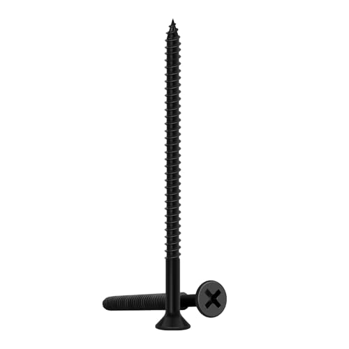 Wood Screws 2-1/2 Inch, 55PCS, FIXLINK #8 x 2-1/2“ Flat Head Black Screws - size: #8 x 2-1/2"