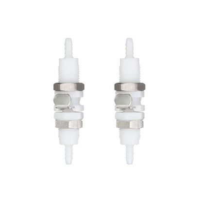 2Pcs 1/8" Plastic Panel Mounting Hose Barb Quick Connector Disconnect - size: 1/8 Inch