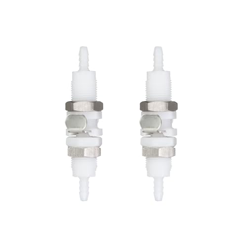 2Pcs 1/8" Plastic Panel Mounting Hose Barb Quick Connector Disconnect - size: 1/8 Inch