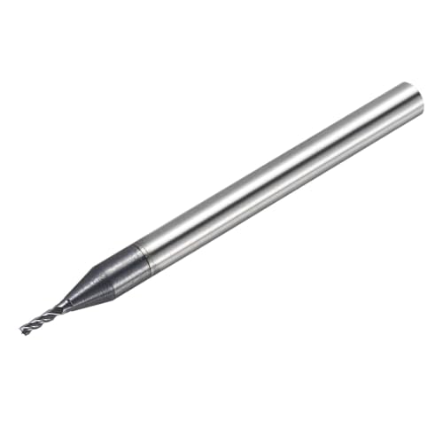 1.25mm Carbide End Mill, 3.75mm Cut L, 50mm L, 4mm Shank, Black - color: Black, size: 1.25mm Dia,3.75mm CL,50mm L,4mm Shank