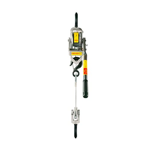 Lug-All 2250-20 Industrial-Grade Cable Come Along Ratchet Winch Hoist Featuring Double or Single Line Lift Capabilities With 1 1/8 Ton Capacity