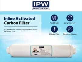 IPW Industries Inc., 2-Pack Puromax PC4 Reverse Osmosis Water Filter Replacement - Carbon & Sediment Filters with Inline Filter for Water Purification