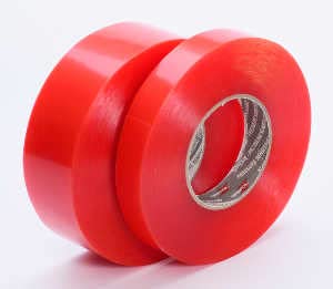 Double Sided Red Liner Tape, Kilr Red Thin High Bond Clear Acrylic Mounting Tape for Industrial, Sign, Automotive & Plastic Bonding, Strong Adhesive (0.23mm x 3/4" x 165 FT)