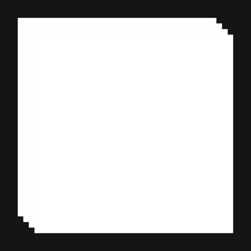 4 Pack White ABS Plastic Sheet, 12" x 12" x 0.02" Thick Hard Thermoplastic Sheet, Moldable Plastic Panel for Crafts, Car Interiors, Home Decor, DIY Projects - color: White, size: 12"x12"x0.02"