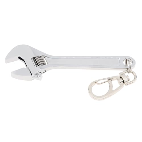 Mini Wrench Tool Keychain, Spanner Keyring Pendant, Keychain Creative Mini Adjustable Wrench Key Chain Spanner Key Chain (Silver) - color: Silver