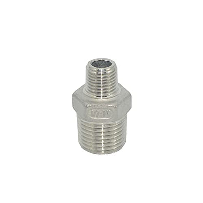 1/2" x 1/4" Male Threaded Reducing Nipple Fitting/Adapter,Stainless Steel SS304 NPT Pipe Hex Reducer - size: 1/2" x 1/4"