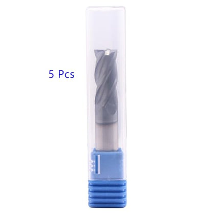 4 Flute Solid Carbide Square End Mill Set(5Pcs, 7/16"), AlTiN Coated - size: 7/16"