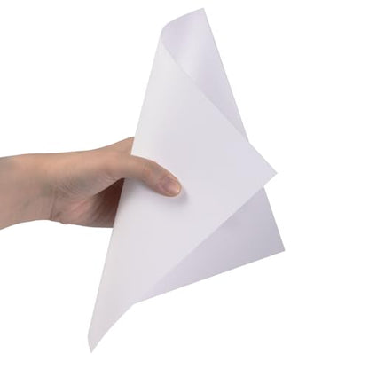 10 Pcs 8”X8” White Opaque Rigid Plastic Sheet, 0.02 inch Thick PVC Sheet 200mm x 200mm for Office DIY Cutting - color: White