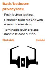 Lo-Lock Commercial Privacy Function Lever, Heavy-Duty Locking Door Handle, ADA-Compliant, Cylindrical Lever Lock, Satin Chrome Finish - style: Privacy/Bathroom
