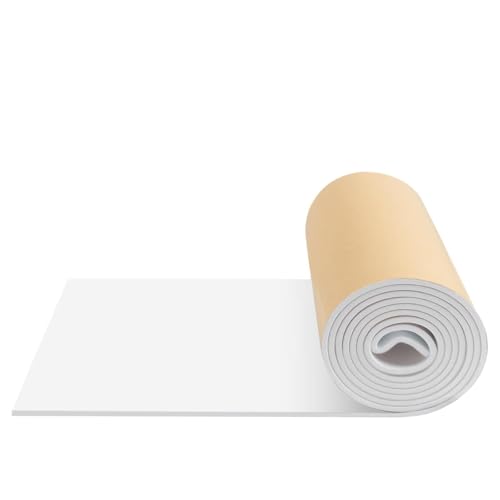 FONUNO Neoprene Foam Padding with Adhesive Closed Cell Foam, White - color: White, size: 12" Wide x 118" Long x 1/4" Thick