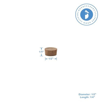 Wood Plugs for Furniture, 1/2 inch Walnut Wood Flat-Head Plug, Wooden Plugs for Screw Holes - Pack of 25 by Woodpeckers - size: 1/2 Inch