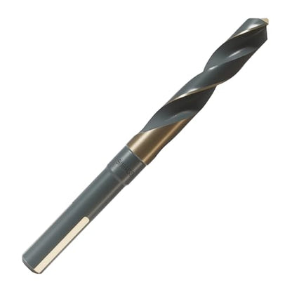 COMOWARE 9/16" Reduced Shank Drill Bit, M2, Black & Gold Drill Bit with 3-Flat 1/2" Shank, 135° Split Point, Metal Drills Bits for Steel/Aluminum/Iron/Plastic/Wood, for Electricians & DIY - color: 9/16