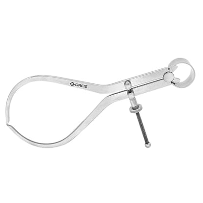 Groz 01413 8" Spring Outside Caliper, Matte Finish, with Solid Nut - size: 8 Inch