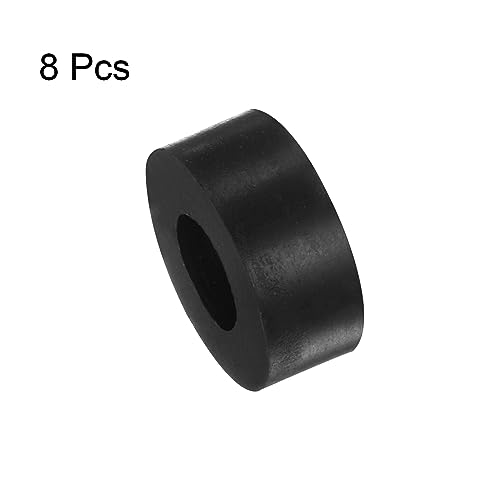 HARFINGTON 8pcs Rubber Spacer 1 Inch OD 0.47 Inch ID 0.4 Inch Thick Neoprene Round Anti Vibration Isolation Pads Isolator Rubber Washers Bushings for Home Cars Boat Accessories, Black - size: 12mm x 25mm x 10mm