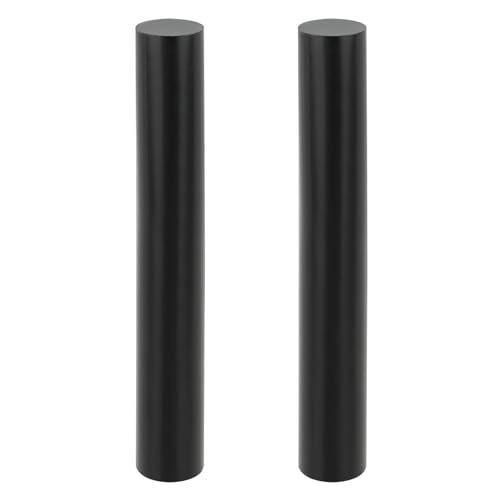 MUKCHAP 2Pcs 1.57 x 11.8 Inch Black Round Acetal Copolymer Rods, Long Pom Plastic Rods, Plastic Bar Stock for Bushings, DIY, Spacers