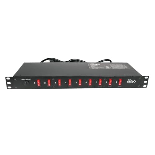 Tecmojo 9-Outlet Rack Mount Overloading Protection Circuit Breaker PDU, with Individual Switch 6ft Cord for IT and Network Racks and Cabinets(SKU# 13110901) - size: 9 Outlets/12A/Overloading Protection