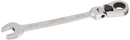 Williams JHW1224RCF Flex-Head Reversible Ratcheting 12-Point SAE Combination Wrench, with High Polish Chrome Finish - 3/4-Inch - size: 19.05mm, style: SAE