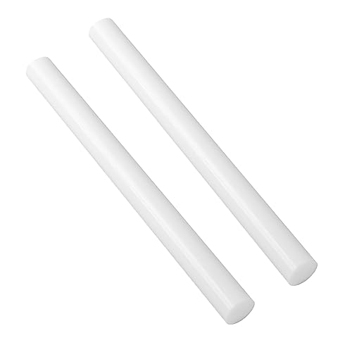 Calvana (2 Pack) Round Acetal Copolymer Rods - Standard Tolerance 1-Inch Diameter and 12-Inch Length Opaque White Acetal Copolymer Rods Meets ASTM D6778 Specifications Perfect for Non-Marring Fixtures - color: White, size: 1" x 12"