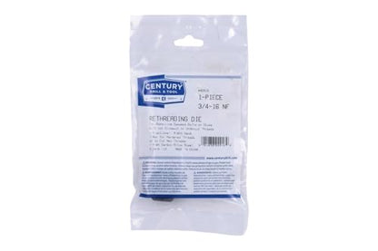 Century Drill & Tool 92916 Fractional Right Hand Rethreading Die, 3/4-16 NF - size: 3/4-16 NF