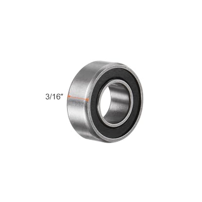 uxcell R188-2RS Deep Groove Ball Bearing, 10pcs 1/4" x 1/2" x 3/16" Chrome Steel Z2 Double Rubber Sealed Bearing - size: 1/4" x 1/2" x 3/16"