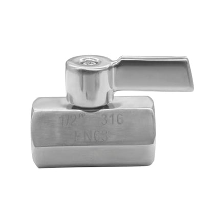 316 Stainless Steel Ball Valve 1/2" NPT Female Shut Off Valve - size: 1/2 FNPT x 1/2 FNPT - 1PCS