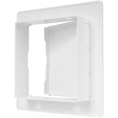 4" x 4" White Plastic Access Panel. Service Shaft Door Panel. Plumbing, Electricity, Heating, Alarm Wall Access Panel for Drywall. Bathroom Services Access Hole Cover.
