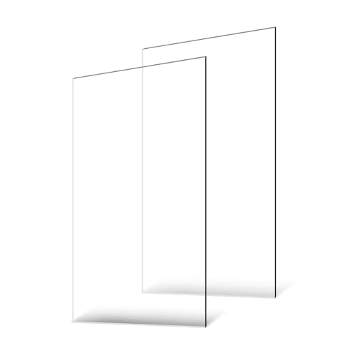 VEVOR Plexiglass Acrylic Sheets, 2-Pack Plastic Sheet, 24 x 48 Inch 1/8 Inch Thick Clear Plastic Cast Transparent Glass for Crafting Projects, Replacement Picture Frame Glass, DIY Display, Easy to Cut - size: 24 x 48 Inch