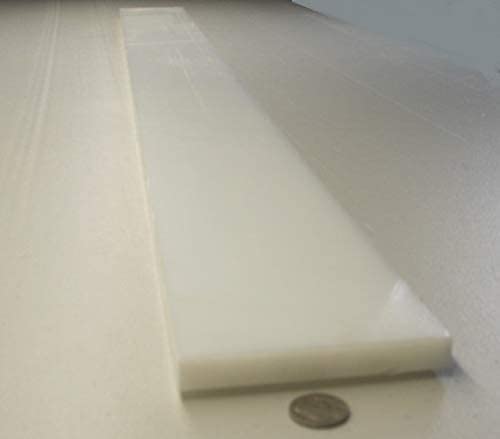 White HDPE (High Density Polyethylene) Rectangular Bar .500" (1/2") x 4.00" (4") x 48" 1 pc