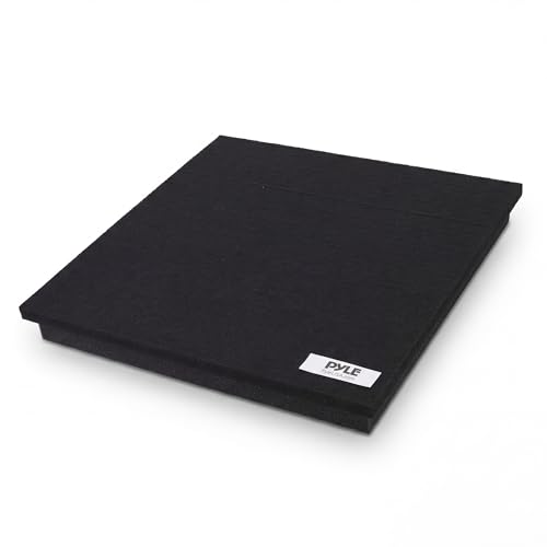 Pyle Sound Dampening Speaker Riser Foam - Audio Acoustic Noise Isolation Platform Pads Recoil Stabilizer w/ Rubber Base Pad For Studio Monitor, Subwoofer, Loud Speakers - PSI15 (15 x 15 x 1.8 Inch)