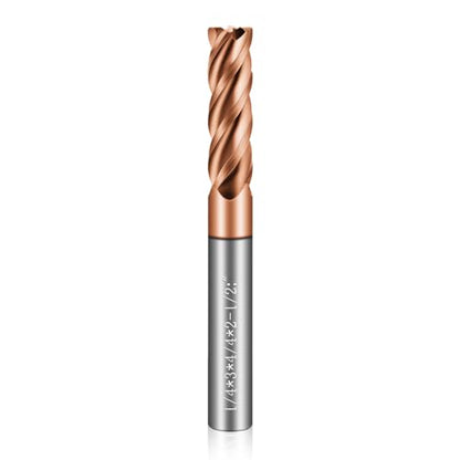 1/4" Carbide End Mills - 4 Flute Square End Mill with AlTiN Coating, HRC 55 Deg, 4T Tungsten Milling Bits for Stainless Steel, Hardened Steel, Cast Iron, Copper, Alloys & More - size: 1/4 in