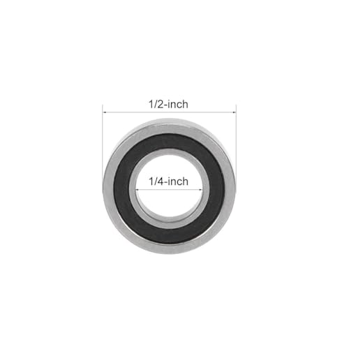 TOP-VIGOR 10Pcs R188-2RS Deep Groove Ball Bearings, Z2 1/4 Inch x 1/2 Inch x 3/16 Inch Double Sealed Industrial Bearings, Chrome Steel P0(ABEC1) Skateboard Bearings for Electrical Instrument Equipment - size: R188-2RS, 1/4″x1/2″x3/16″