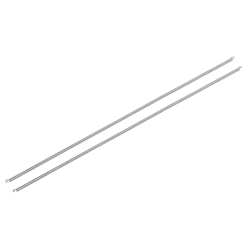 uxcell 2Pcs Extension Springs, 0.6x4x300mm/0.02x0.16x11.81in 304 Stainless Steel Extended Compression Spring Steel Dual Hook Tension Springs for Machinery Construction Home Repairs - size: 0.6x4x300mm
