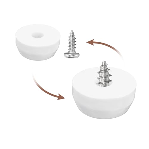 uxcell 8Pcs Rubber Bumper Feet, 0.24" H X0.43 W Round Pads with Stainless Steel Washer and Screws for Furniture, Appliances, Electronics - size: 0.24" H x0.43" W