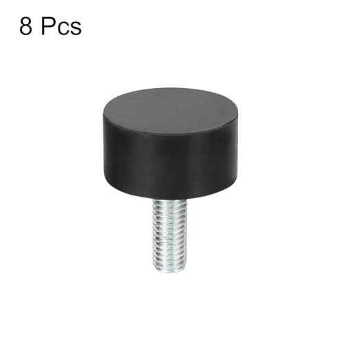 uxcell M8 Thread Rubber Mounts, Vibration Isolators, Cylindrical Shock Absorber with Studs 30 x 15mm 8pcs - size: M8x30x15mm