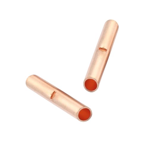 100 PCS Non Insulated Butt Connectors Kit, BN0.5 AGW24-22 Butt Connectors for Wiring Copper Butt Splice Terminals, Uninsulated Butt Splice Wire Crimp Connector for Electrical Appliances Cars Boats - size: 100 PCS(AGW24-22)
