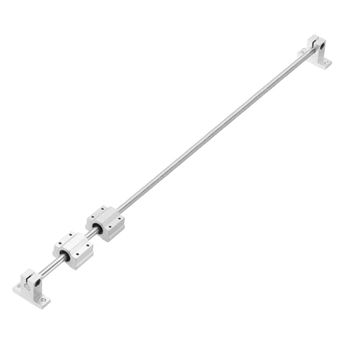 uxcell 2 Pcs 8mm x 750mm Linear Motion Rail Shaft Slide Guide with 4 Pcs SCS8UU Bearings and 4 Pcs SK8 Rail Support Linear Motion Rod Shaft Guide Set for CNC Machine 3D Printer, Silver - size: 750mm
