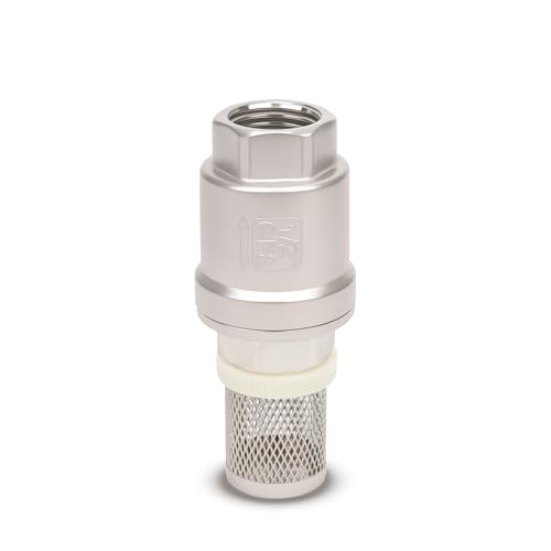 1/2" NPT Foot Valve with Filter, Stainless, Heavy Duty, Female Thread, DN15 - size: 0.5 Inch
