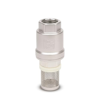 1/2" NPT Foot Valve with Filter, Stainless, Heavy Duty, Female Thread, DN15 - size: 0.5 Inch