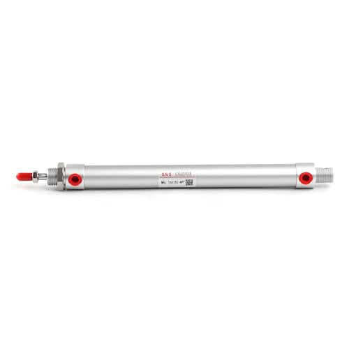 SNS Pneumatic 16mm Bore 150mm Stroke NPT1/8 Aluminum Alloy Mini Air Cylinder Double Action MAL16x150 - size: MAL16*150-NPT