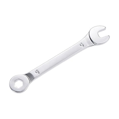 uxcell Thin Combination Wrench with Offset 6-Point End and Angled Open End, Metric Mirror-Chrome Plated High Carbon Steel, for Household Repairs, 5mm - size: 5mm