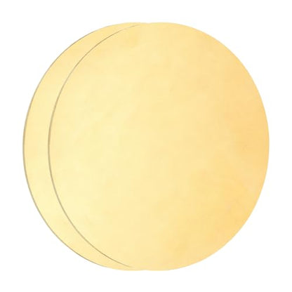 uxcell 2Pcs Brass Round Plate, 0.02"(0.5mm) Thick 5"(127mm) Dia H65 Brass Round Disc Blank Metal Sheet Copper Circle Disc for Metal Stamping DIY Crafts - size: 0.02"x 5"